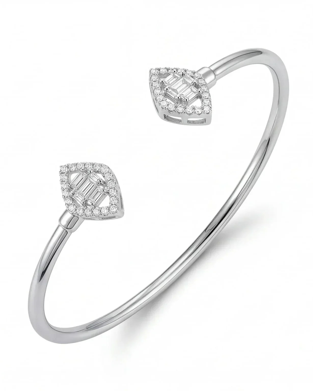 Deco Cuff Bracelet – Baguette & 925 Silver Open Cuff Style Guide for Women