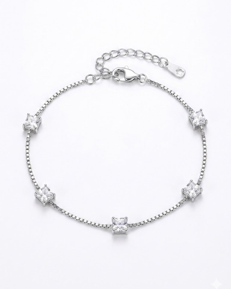 Aria Square Station Bracelet #color_silver
