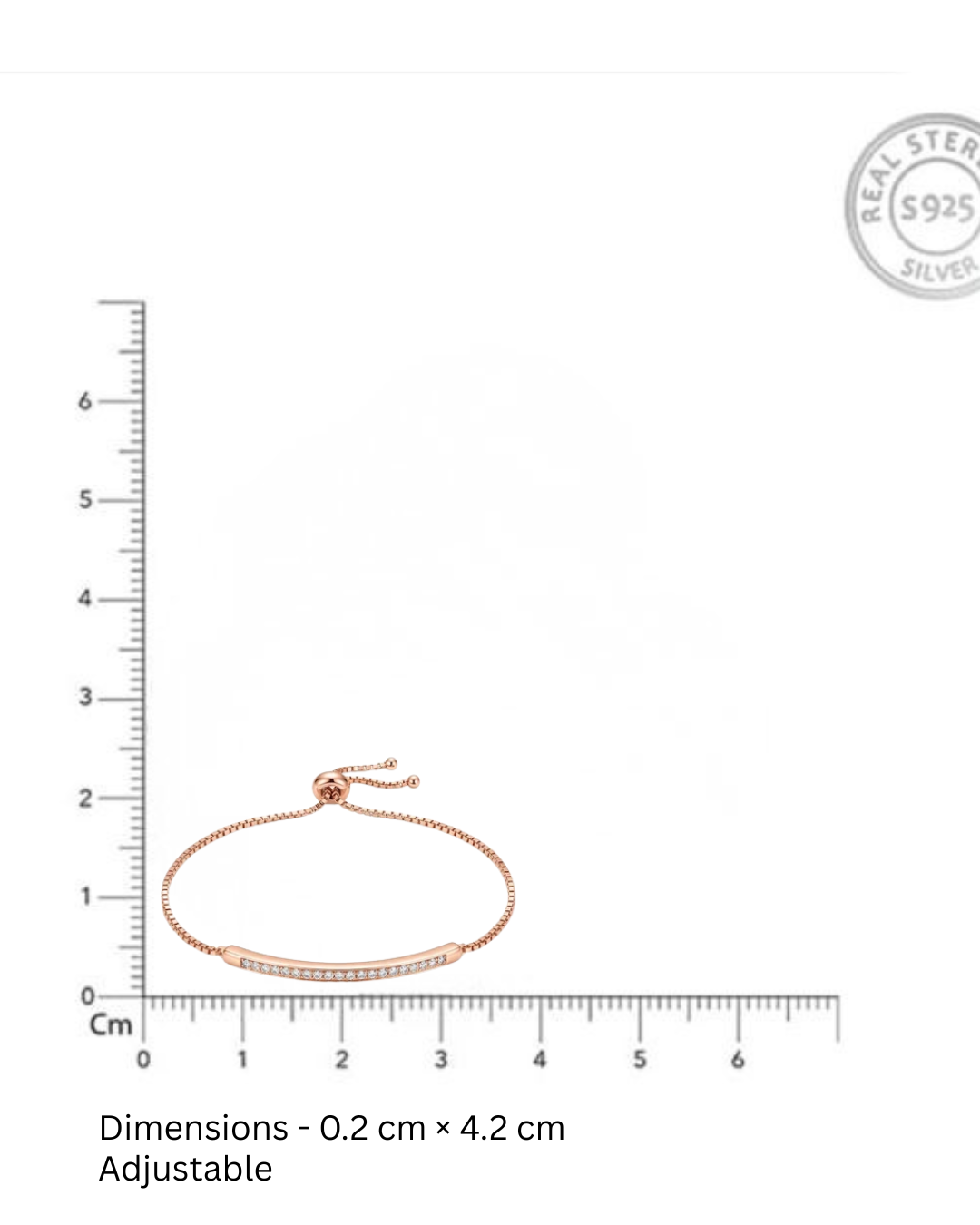Rose Gold Bar Bracelet in 925 Silver | Cilvira