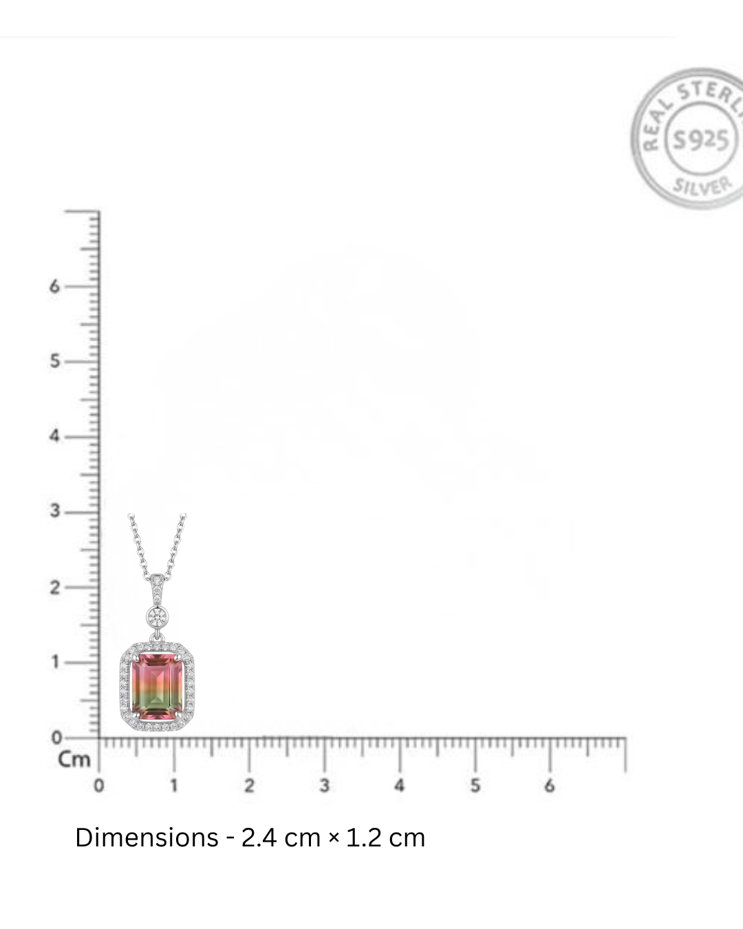 Emerald Cut Watermelon Brilliance Pendant Necklace