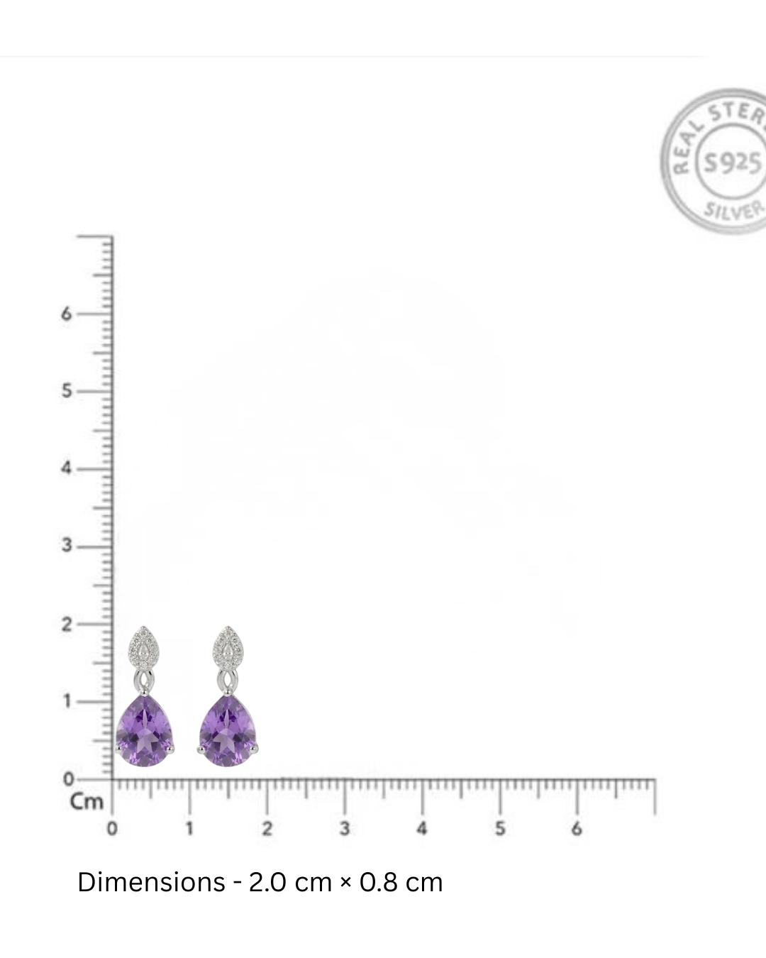 Purple Teardrop Drop Earrings in 925 Sterling Silver
