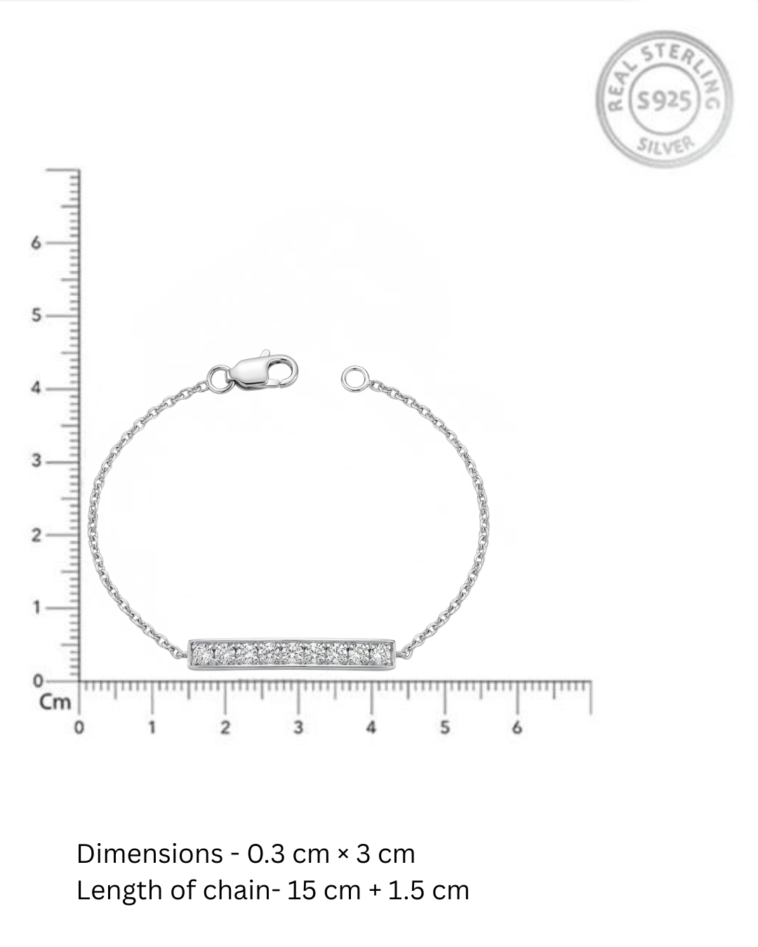 Lumière Bar Bracelet – CZ Bar Minimal Chain Bracelet