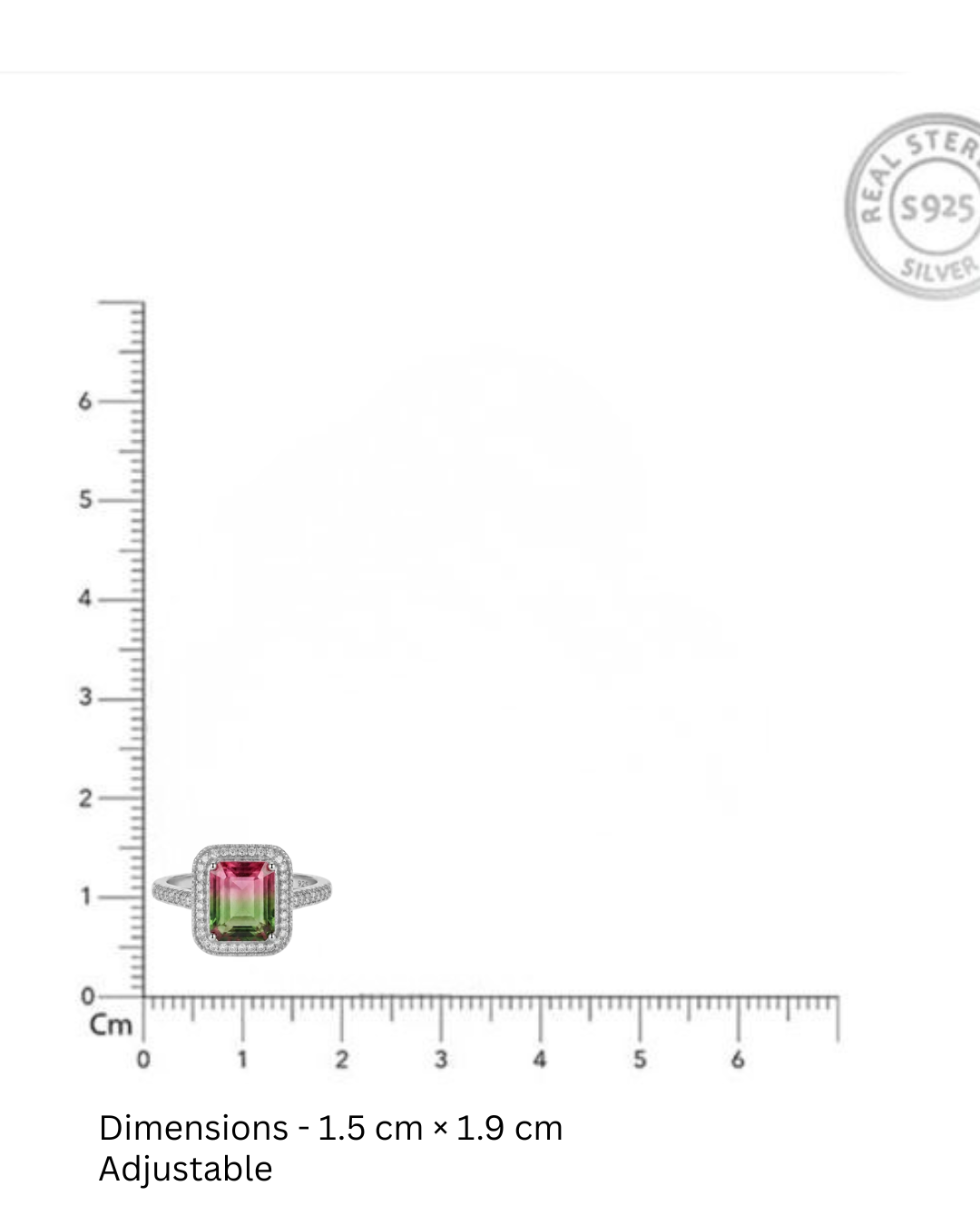 Watermelon Cube 925 Silver Ring