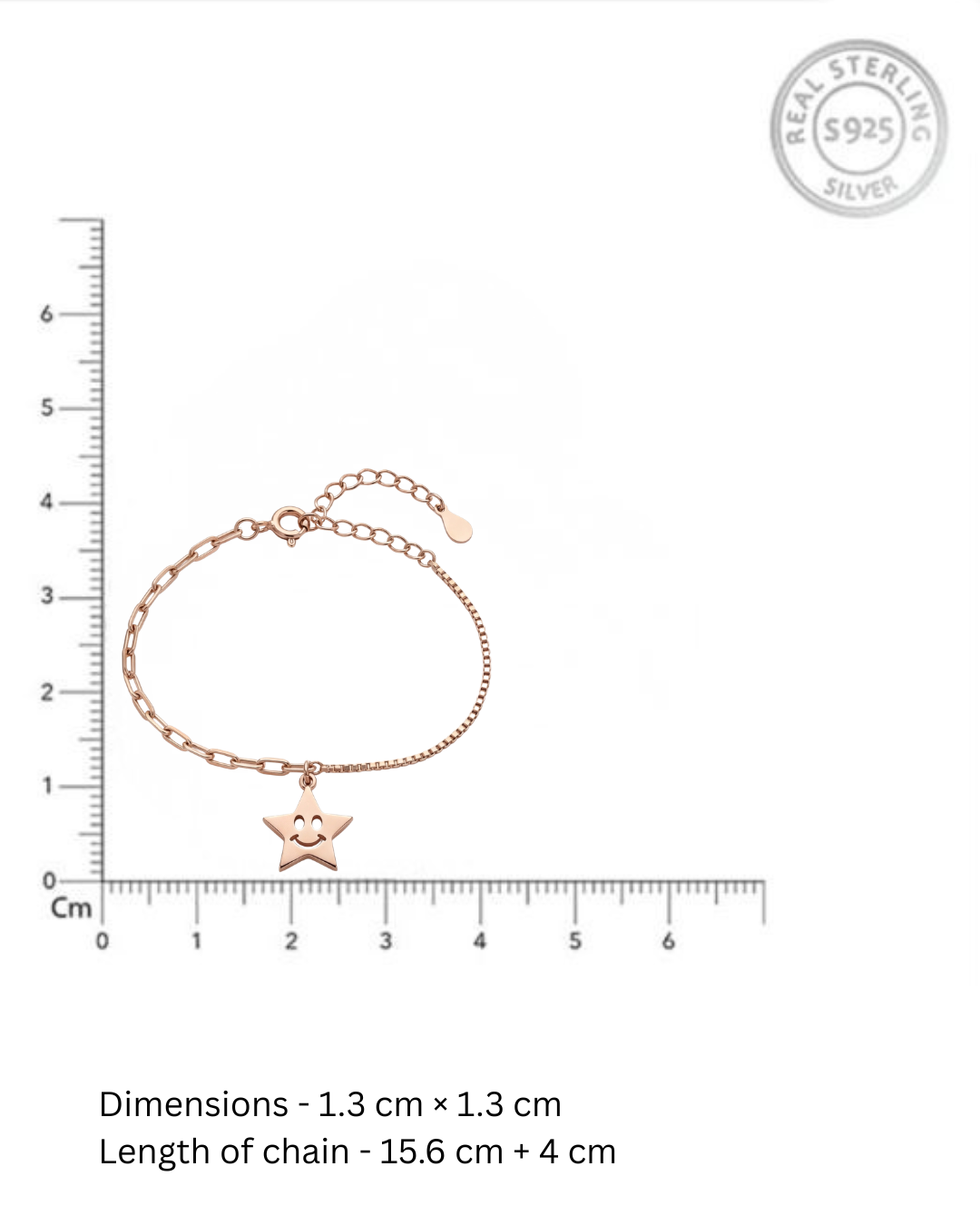 Lucky Star Bracelet – Smiley Star Charm Paperclip Chain Bracelet