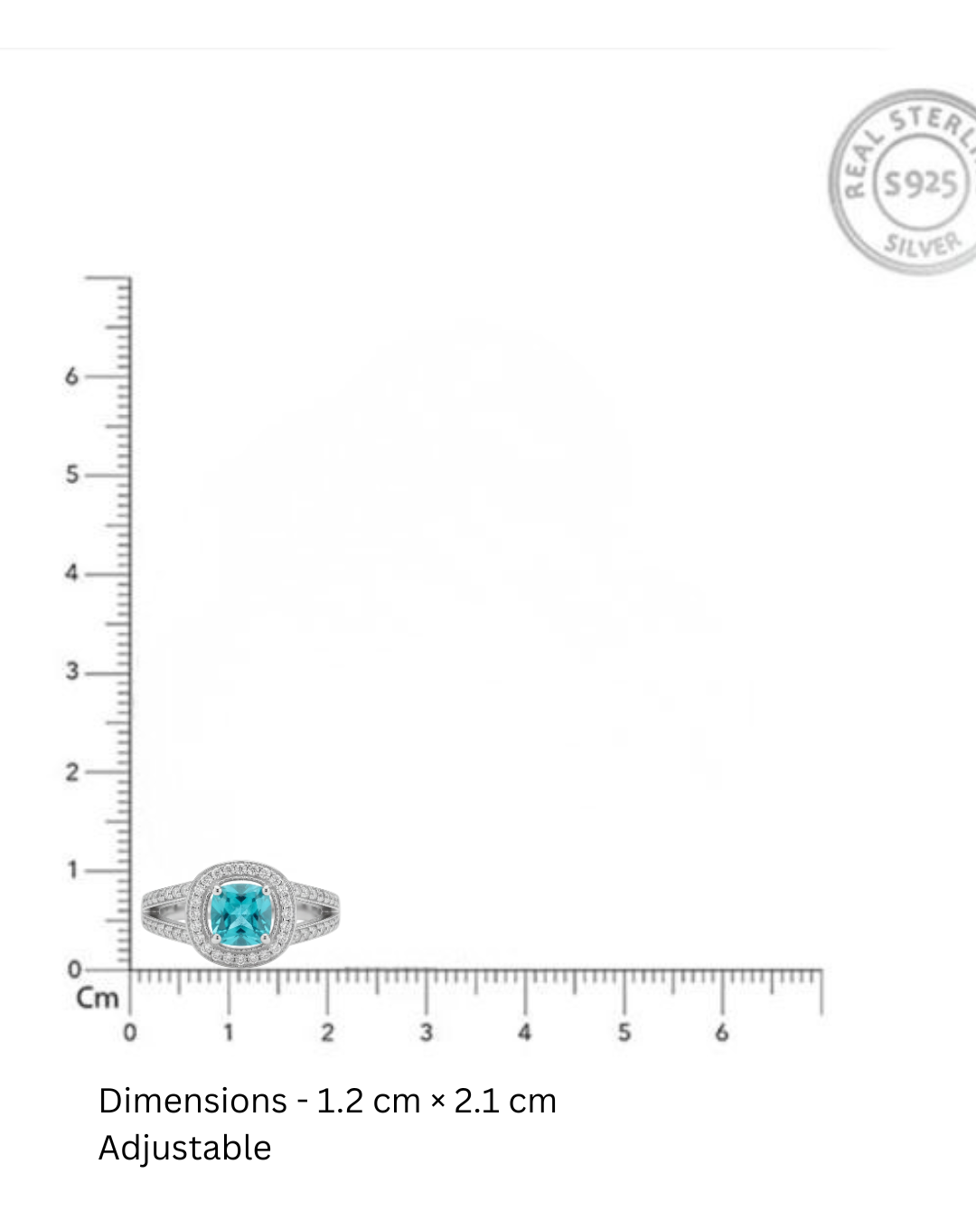 Brighton Belle Ocean Blue Cushion Cut Double Halo Ring