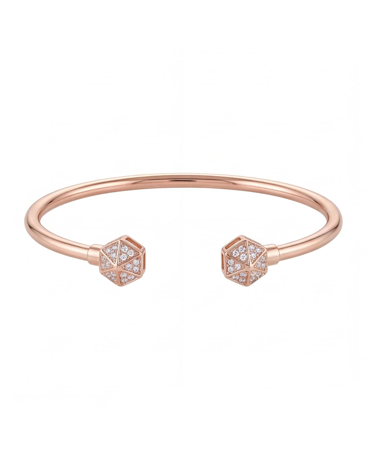 Hexagon CZ Bracelet for Women#color_rose gold