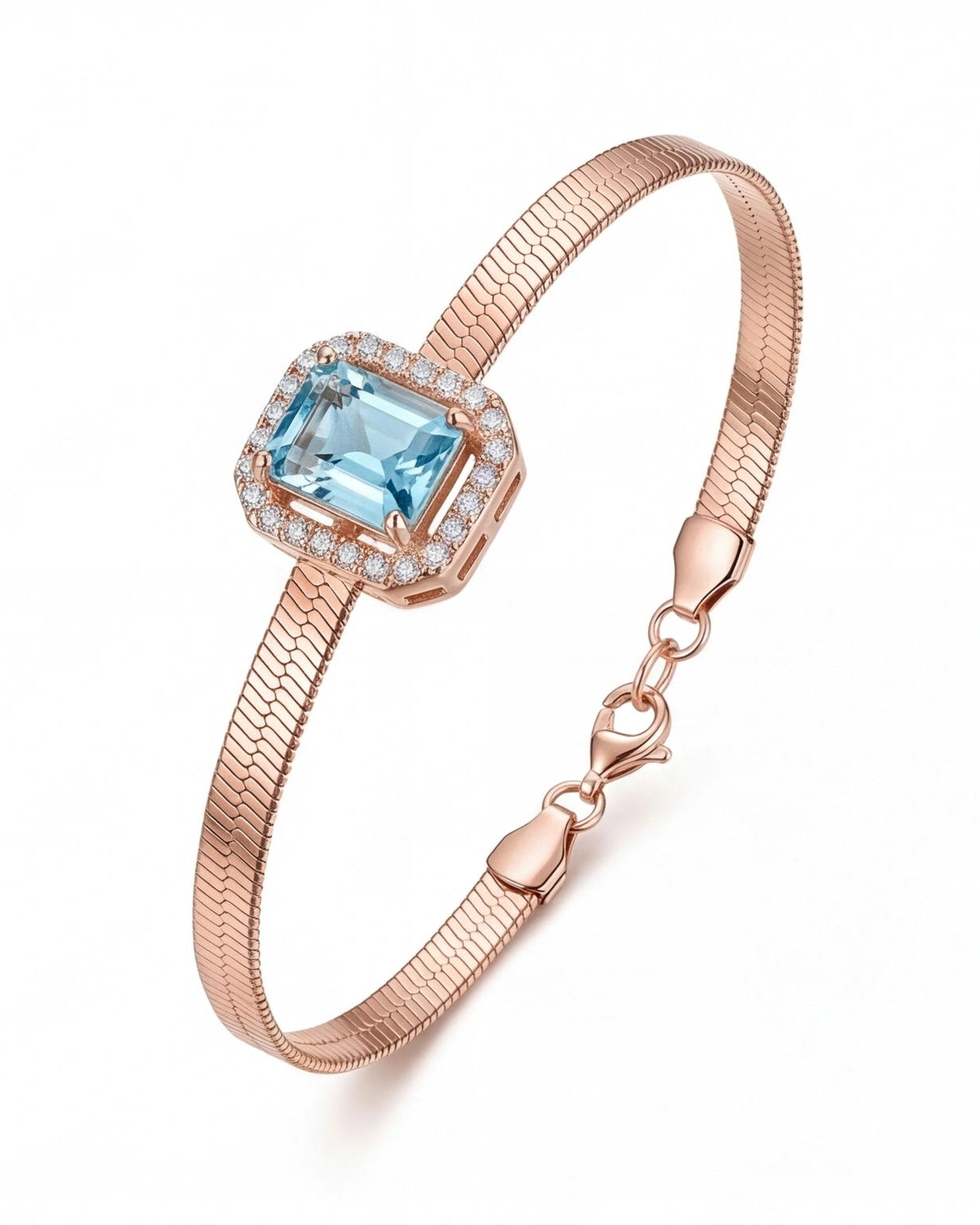 Azure CZ Bracelet for Women #color_rose gold