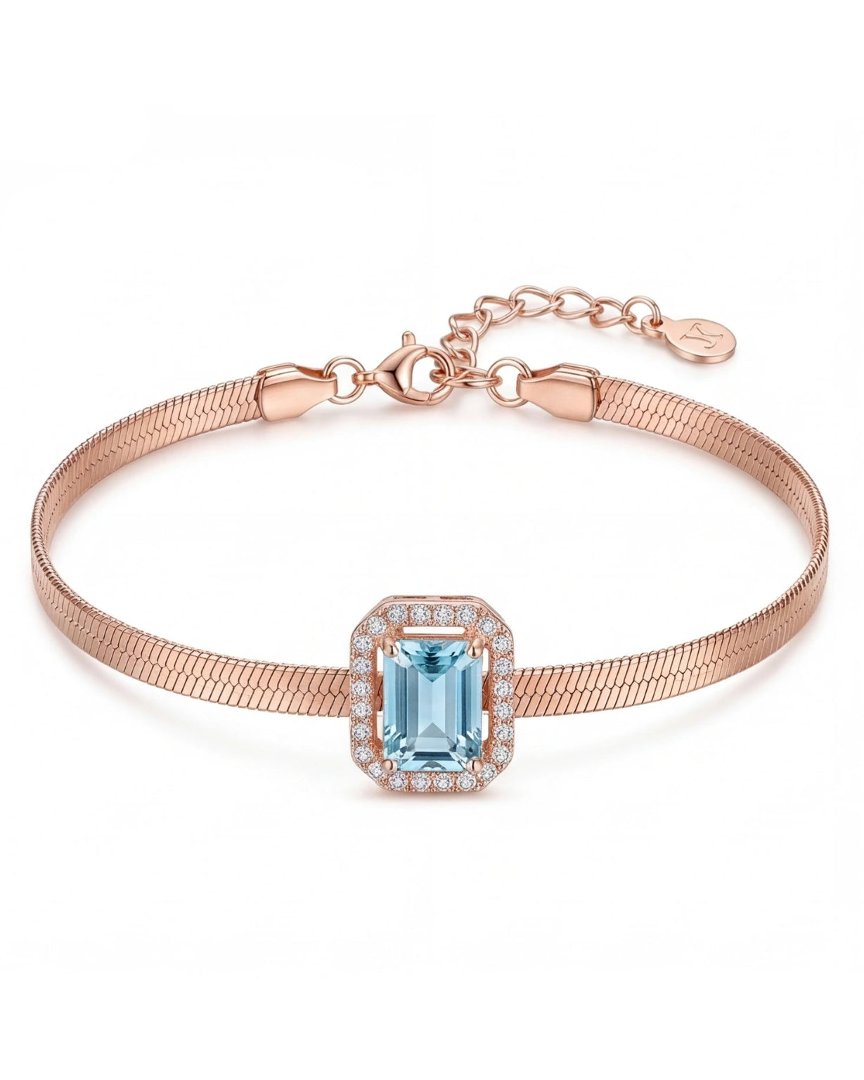Azure CZ Bracelet for Women#color_rose gold