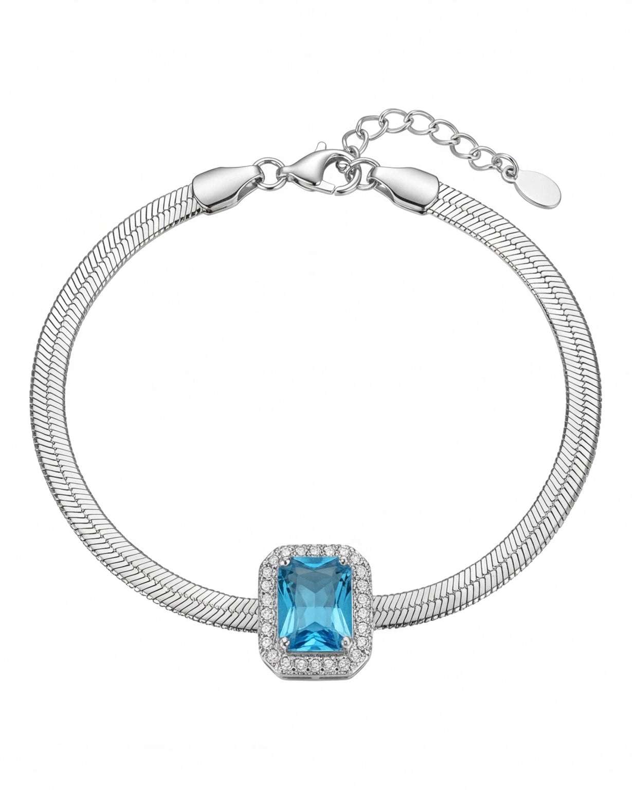 Azure CZ Bracelet for Women#color_silver