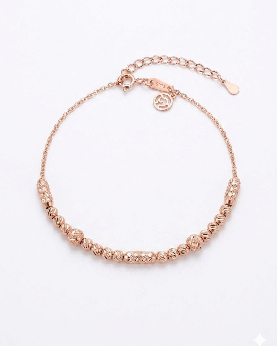 Rose Gold Beaded Bracelet #color_rose gold