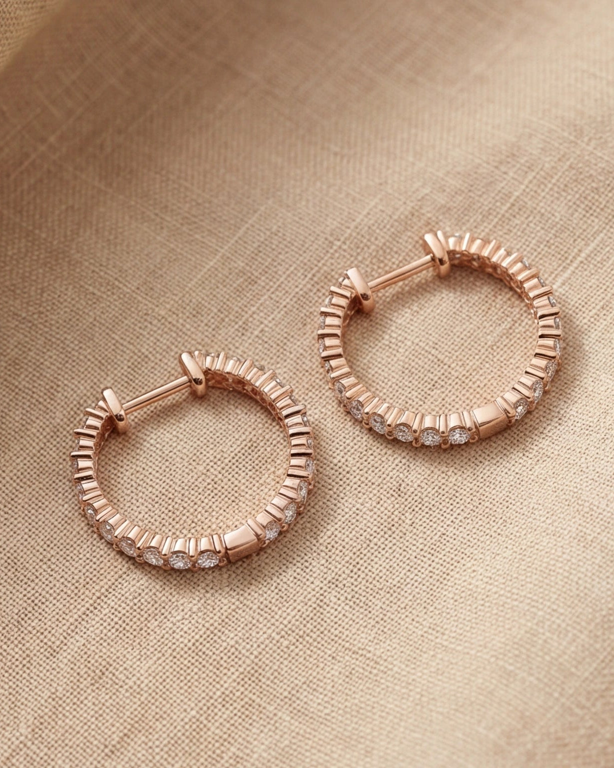 Bria Classic Hoop Earrings#color_rose gold