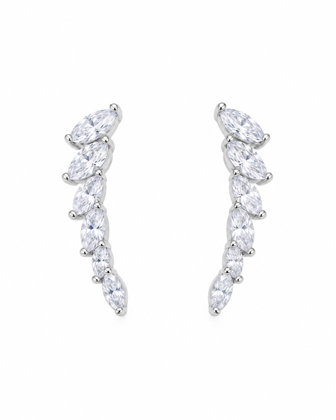 Marquise drop earrings with cascading white stone accents