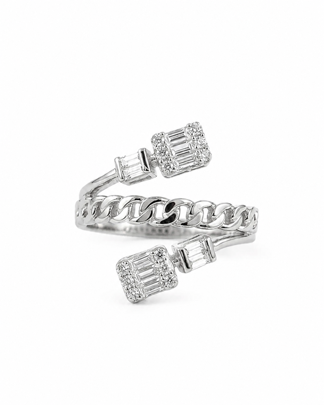 Double stack ring for women#color_silver