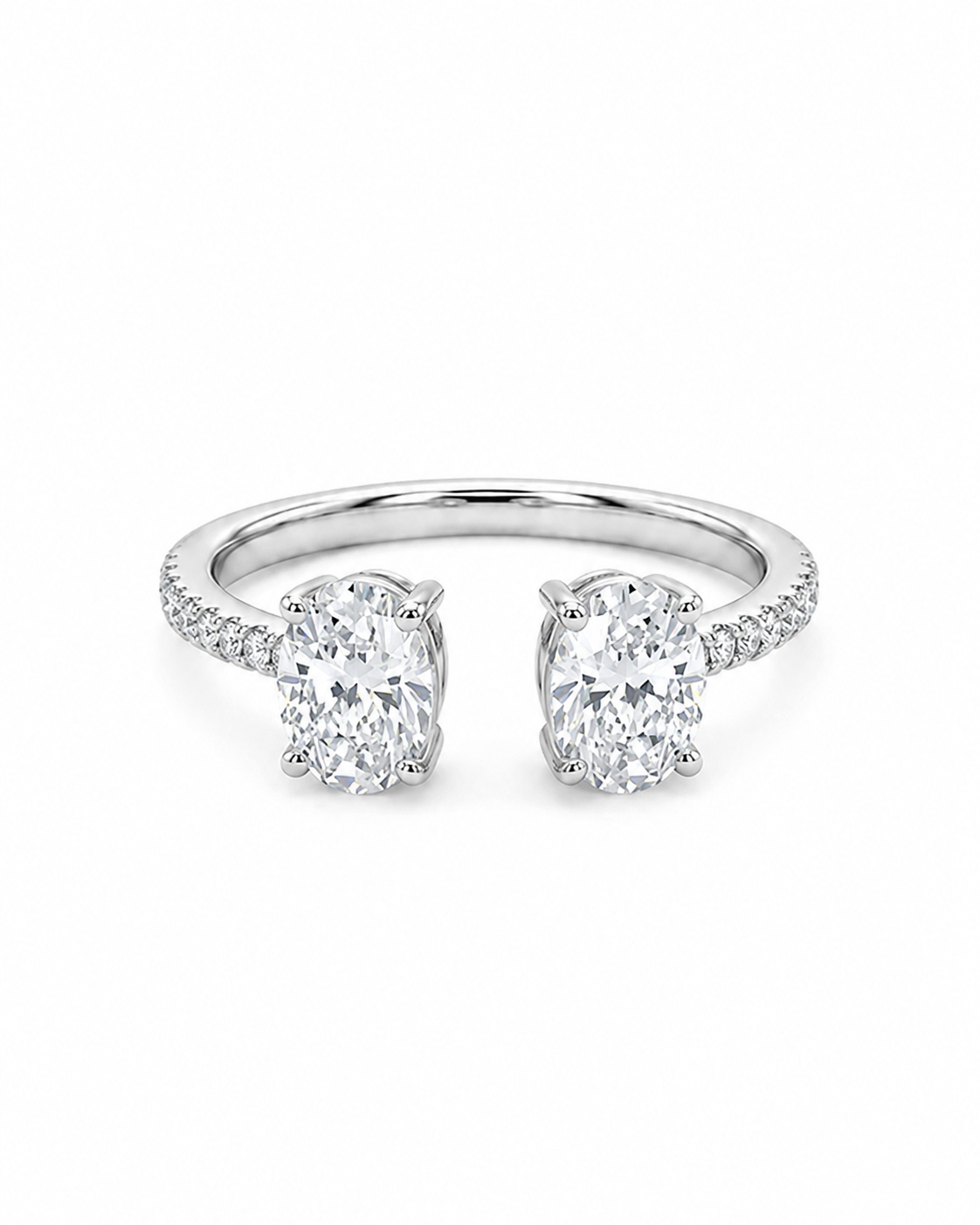 Oval Solitaire Open Ring in 925 Silver #color_silver