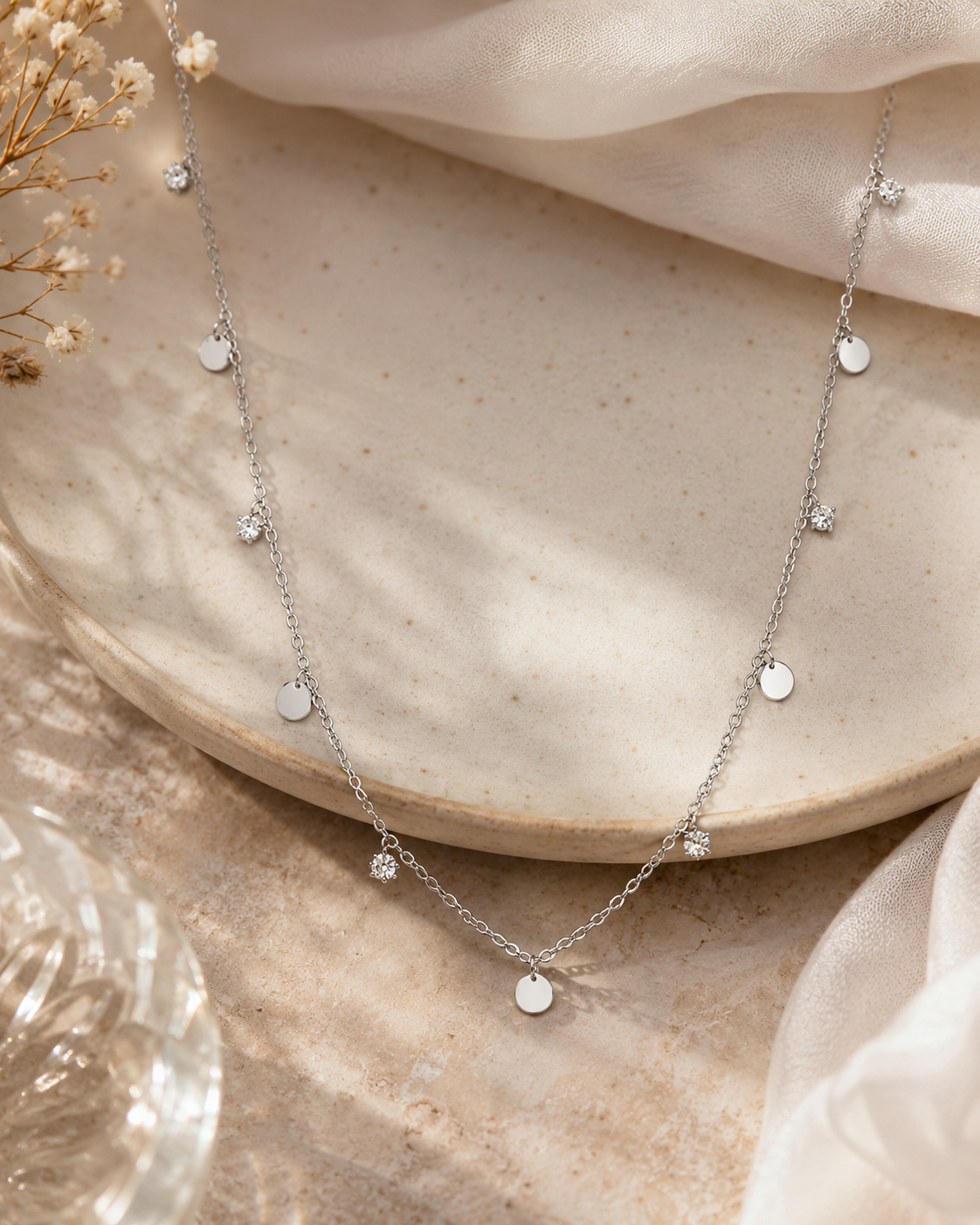 Chain with small disc#color_silver