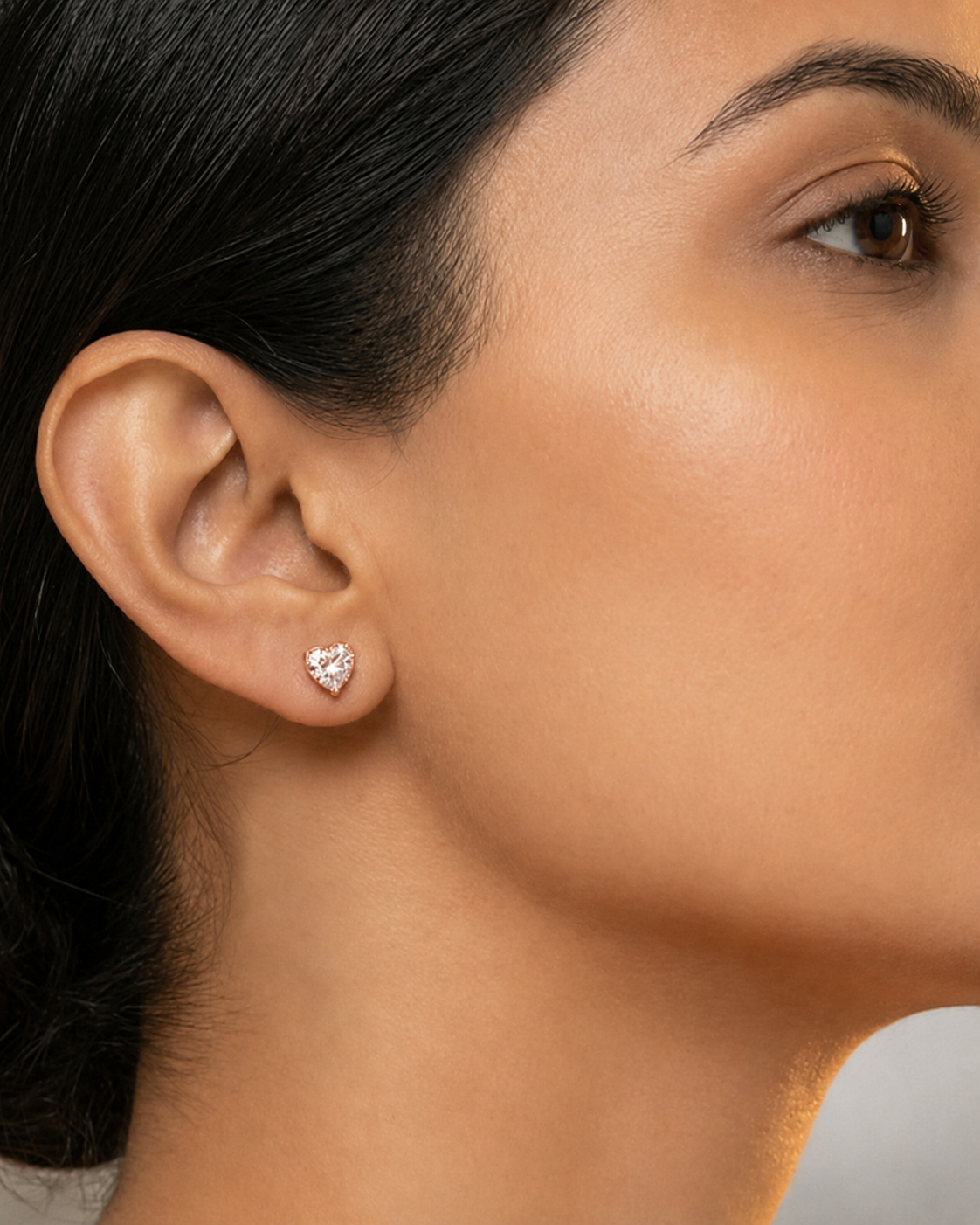 Solitaire earrings for women#color_rose gold