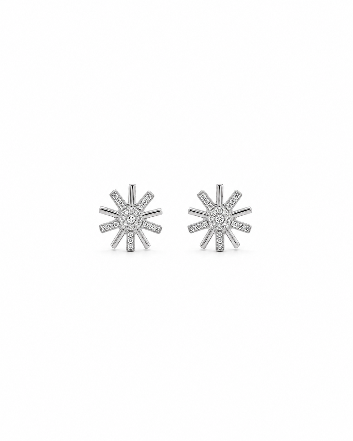 Solara Sunburst Stud Earrings #color_silver