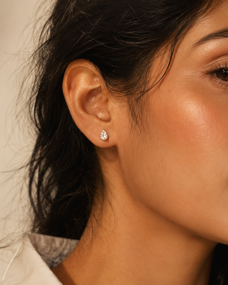 Windsor Pear Cut Diamond Style Stud Earrings