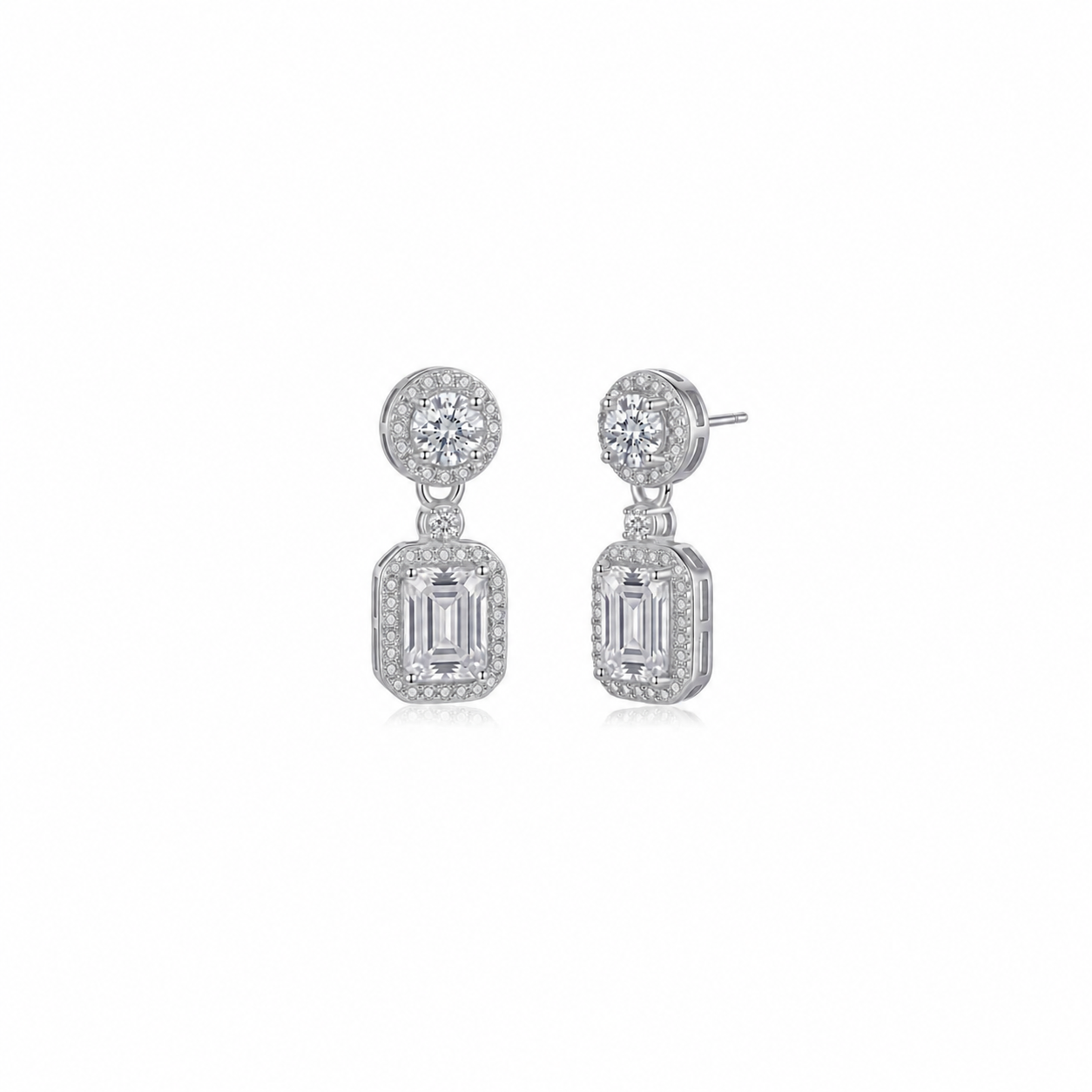 Elgin Crescent Halo Drop Earrings