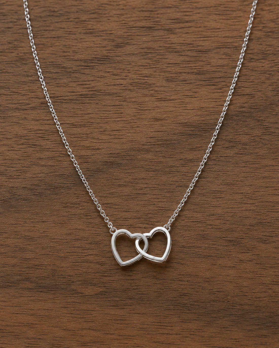 Interlocked Heart Necklace in 925 Sterling Silver #color_silver