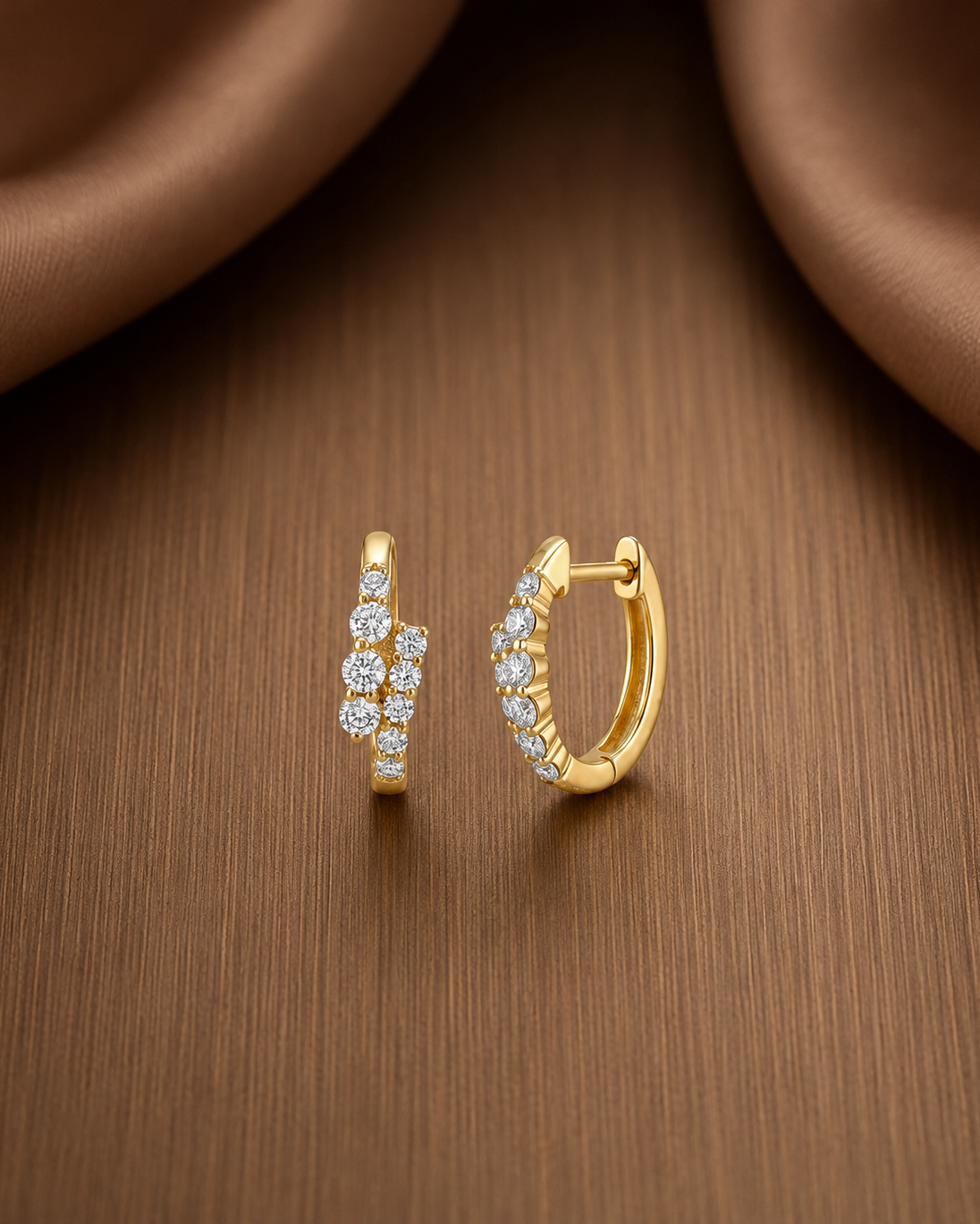 Celeste Cluster Hoop Earrings #color_gold