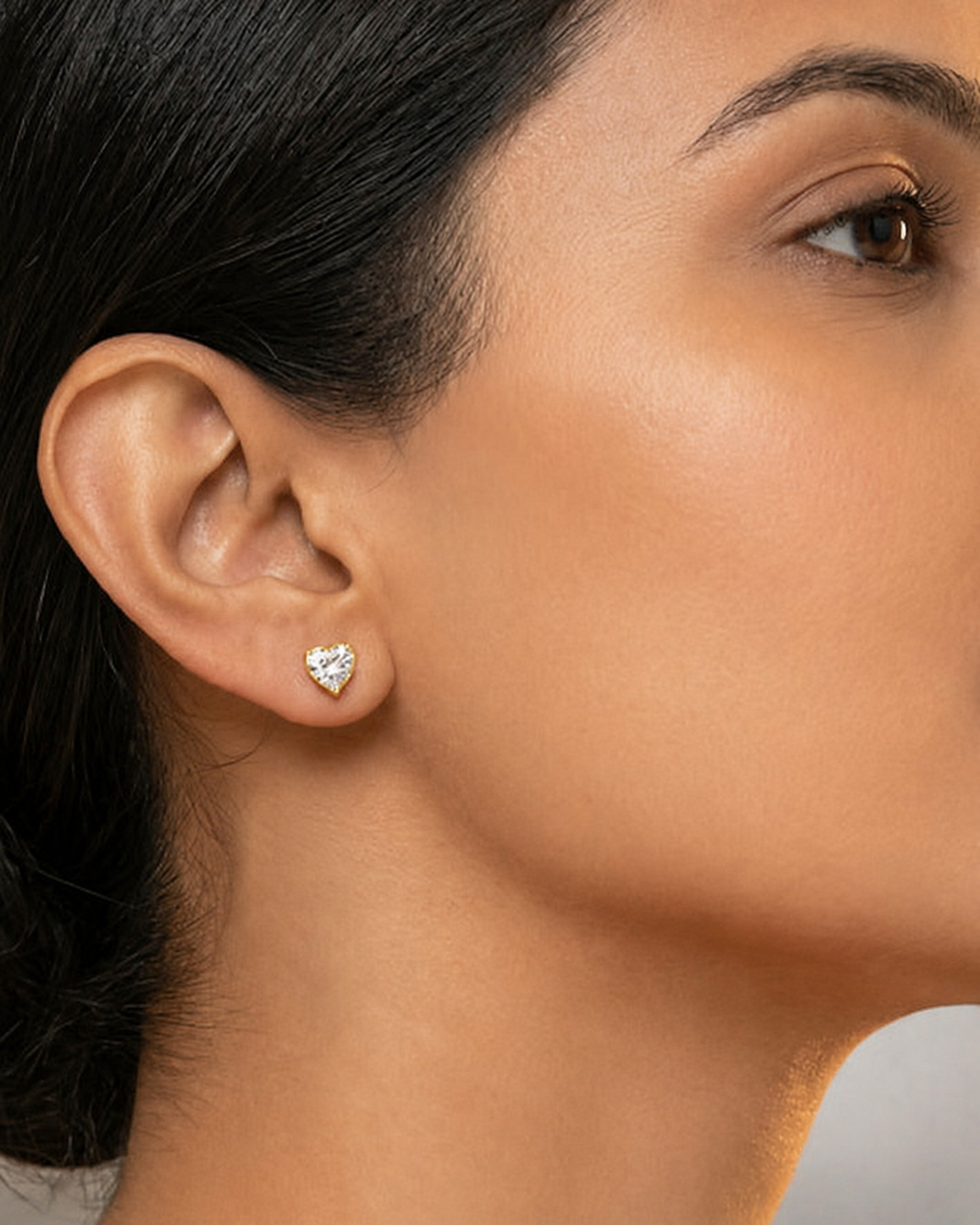 Heart Stud Earrings | Heart Cut Minimal Studs