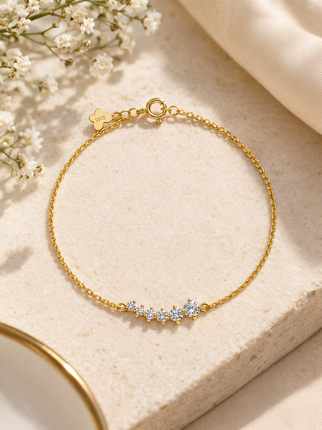 Curved Bar Accent Bracelet | 925 Sterling Silver Bracelet