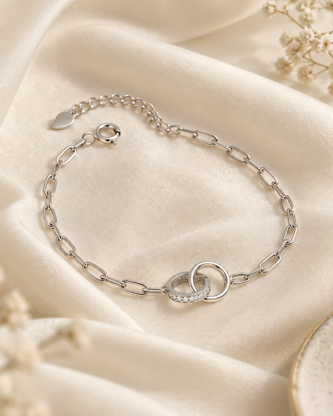Interlocking Circle Chain Bracelet | 925 Sterling Silver Bracelet