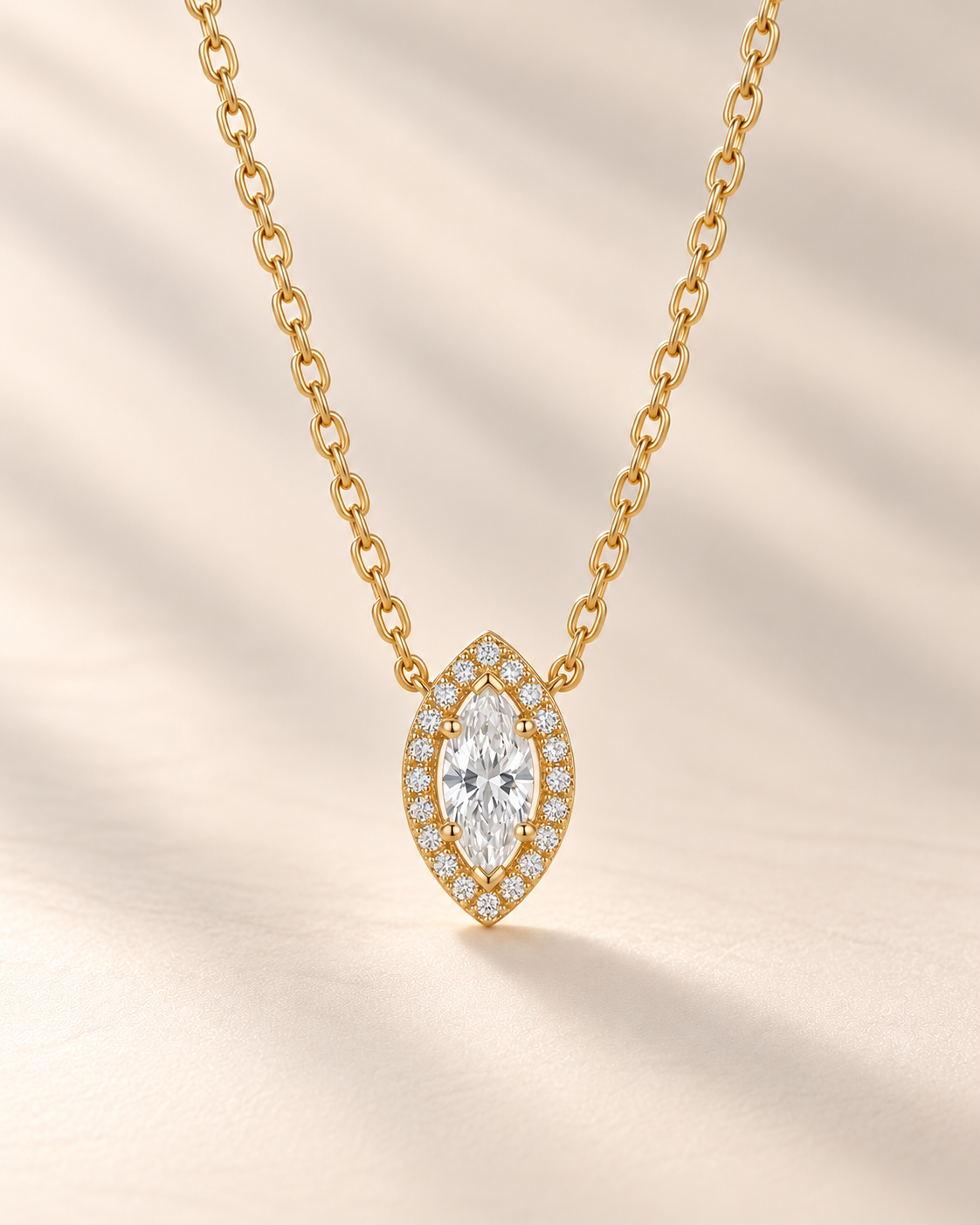 Eye shaped necklace #color_gold
