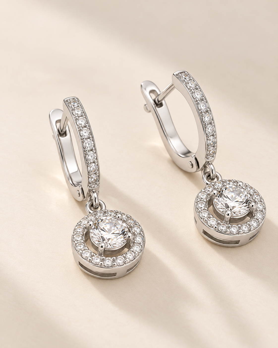 Halo Hoop Earrings for Women #color_silver
