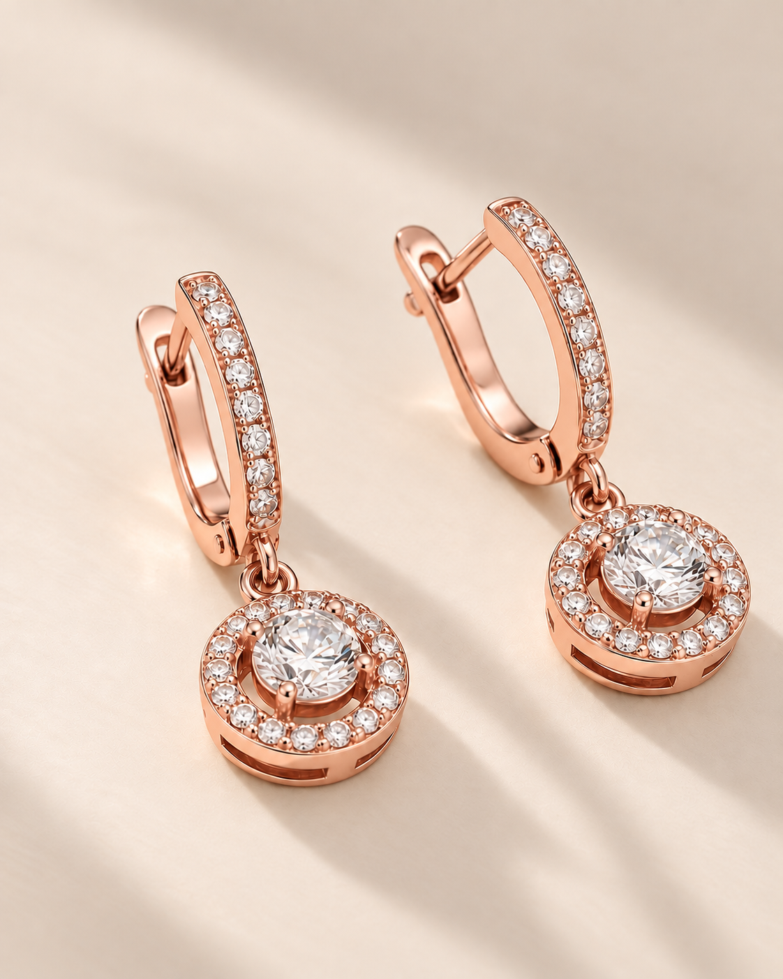 Halo Hoop Earrings for Women #color_rose gold