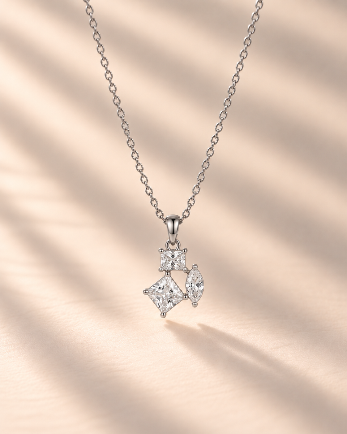 Tripple shaped Necklace #color_silver