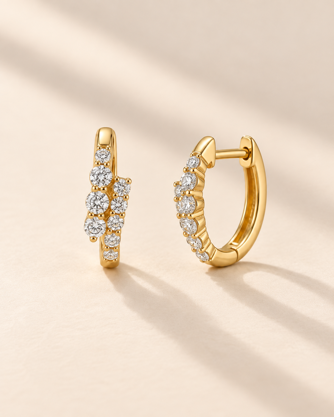 Celeste Cluster Hoop Earrings in 925 Sterling Silver