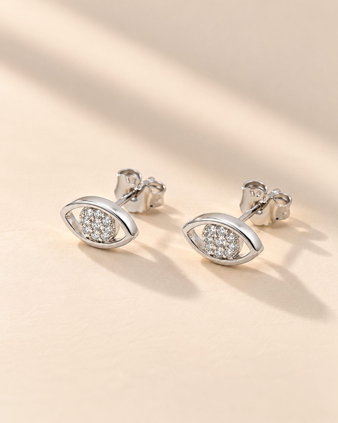 Evil Eye Stud Earrings in 925 Sterling Silver