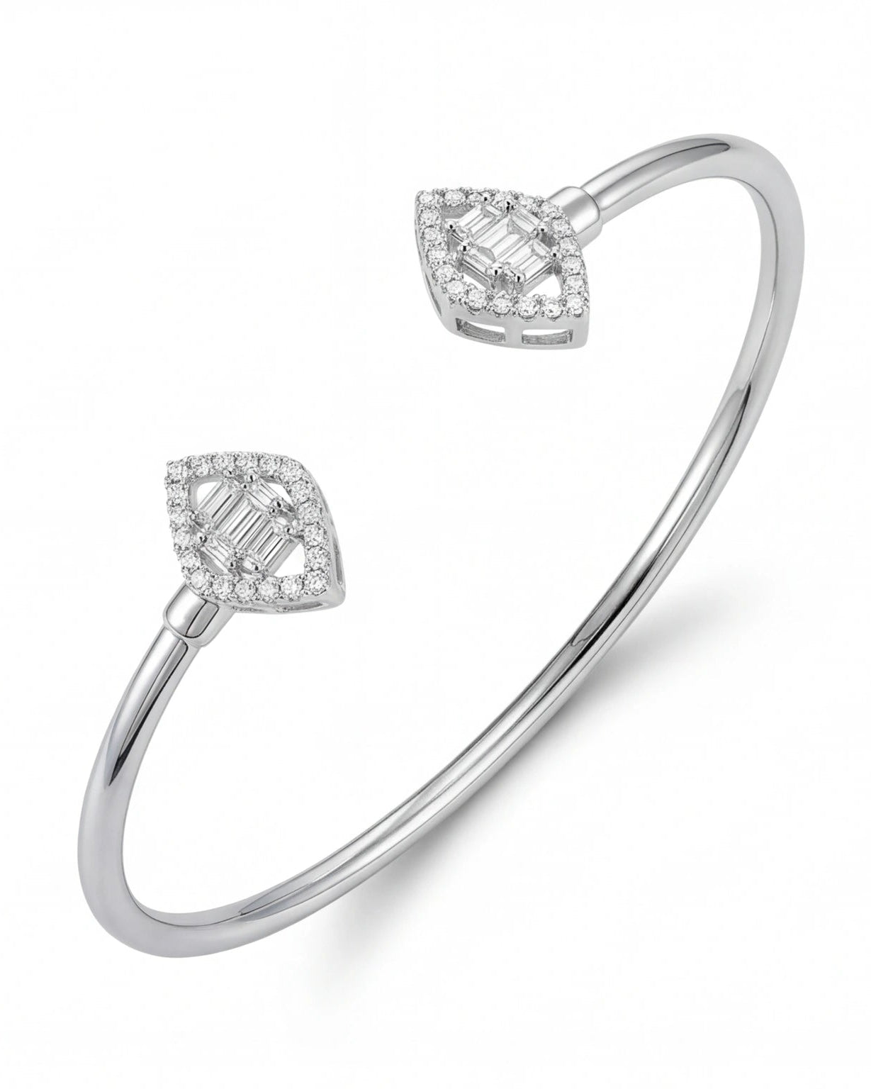Elegant open cuff bracelet #color_silver