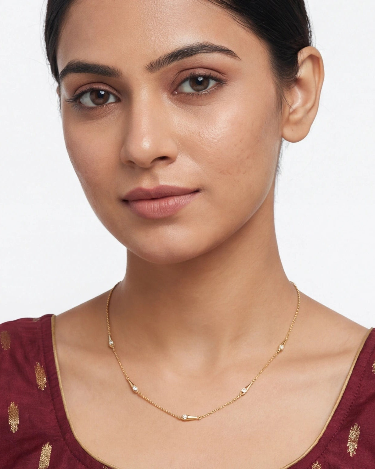 CZ Drop Necklace for Women#color_gold