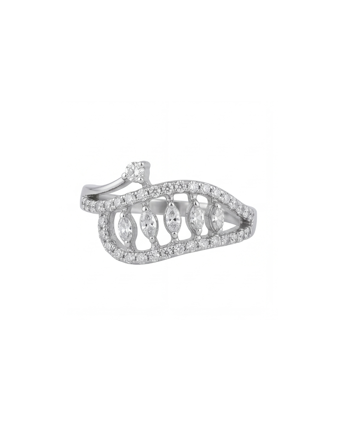 Diamante_Arch_Ring_Crystal_Tiara_Band_Ring_for_Women_#color_silver