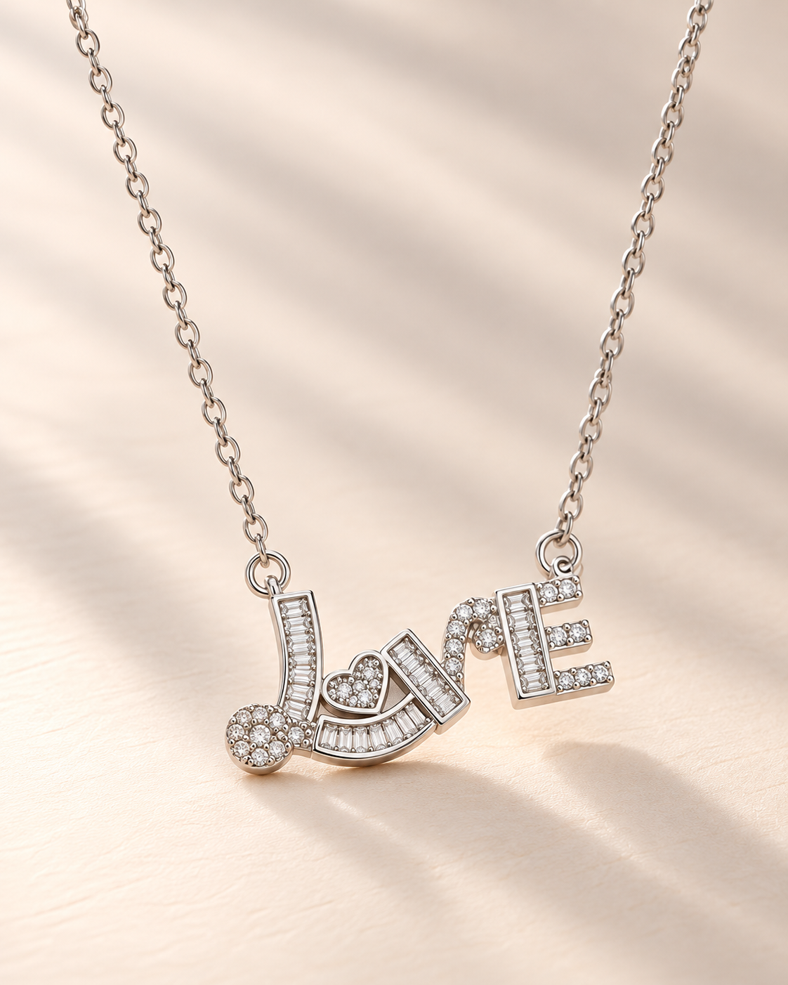 Orchard Bloom Pavé Love Bar Necklace