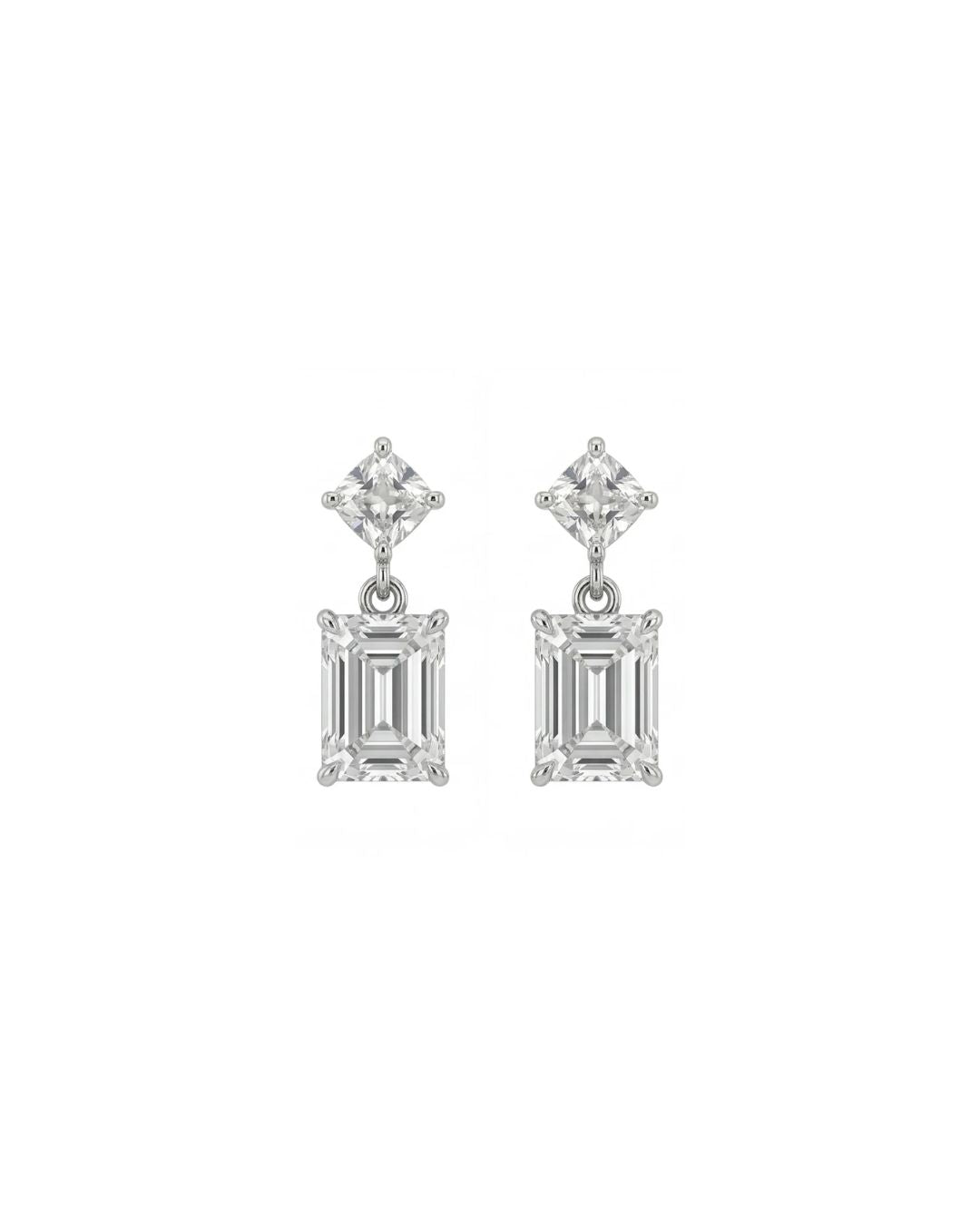 Elegant double drop earrings #color_silver