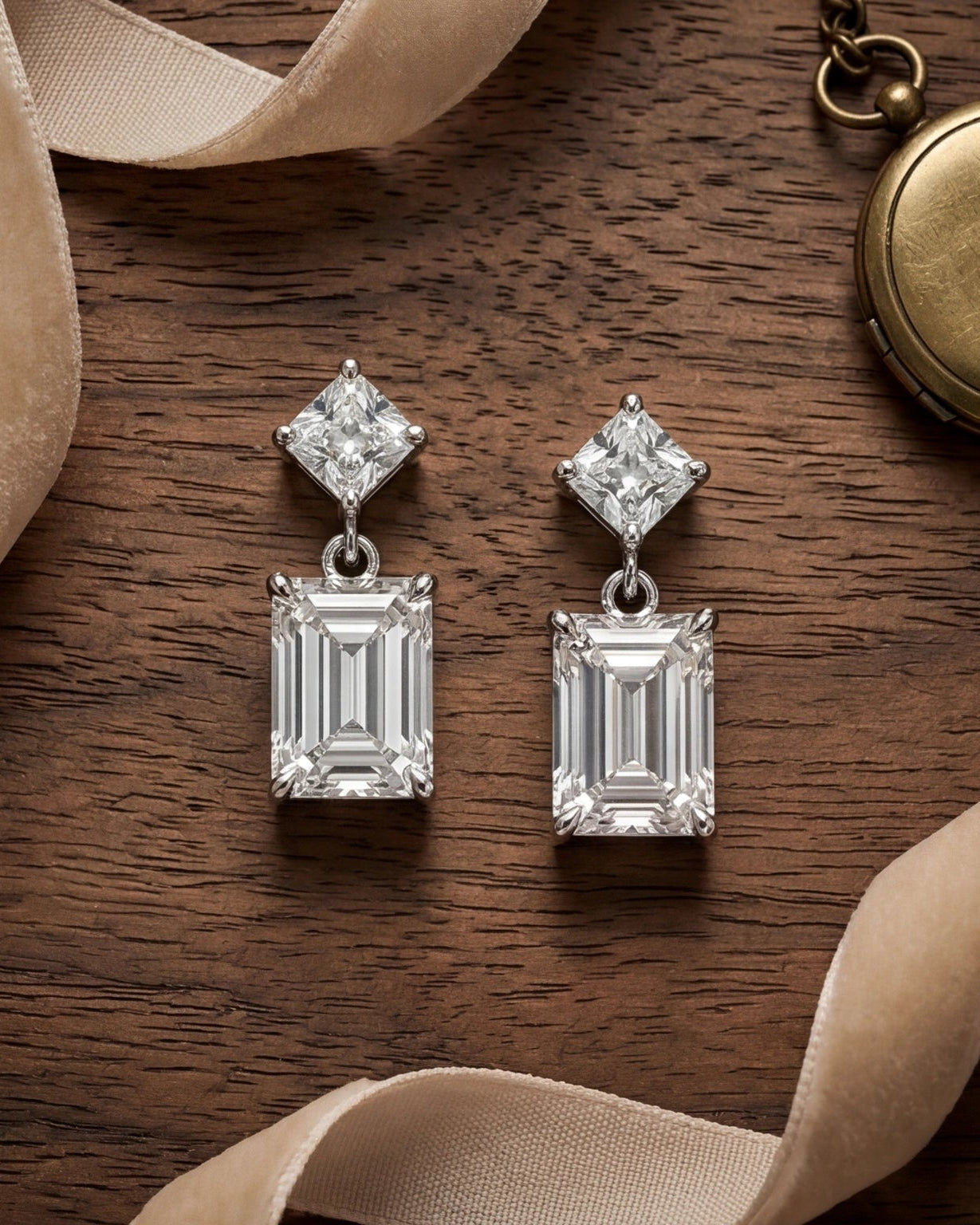 Elegant double drop earrings #color_silver