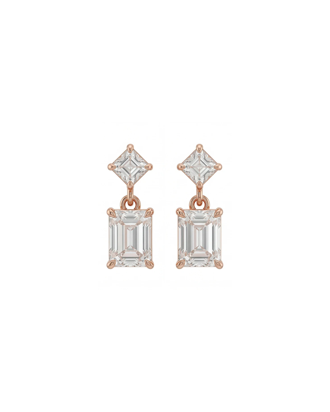 Elegant double drop earrings #color_rosegold