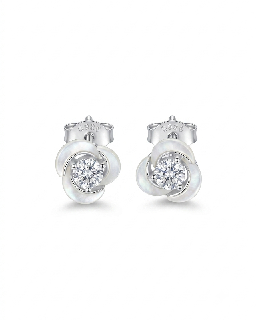 Celeste Swirl Stud Earrings #color_silver