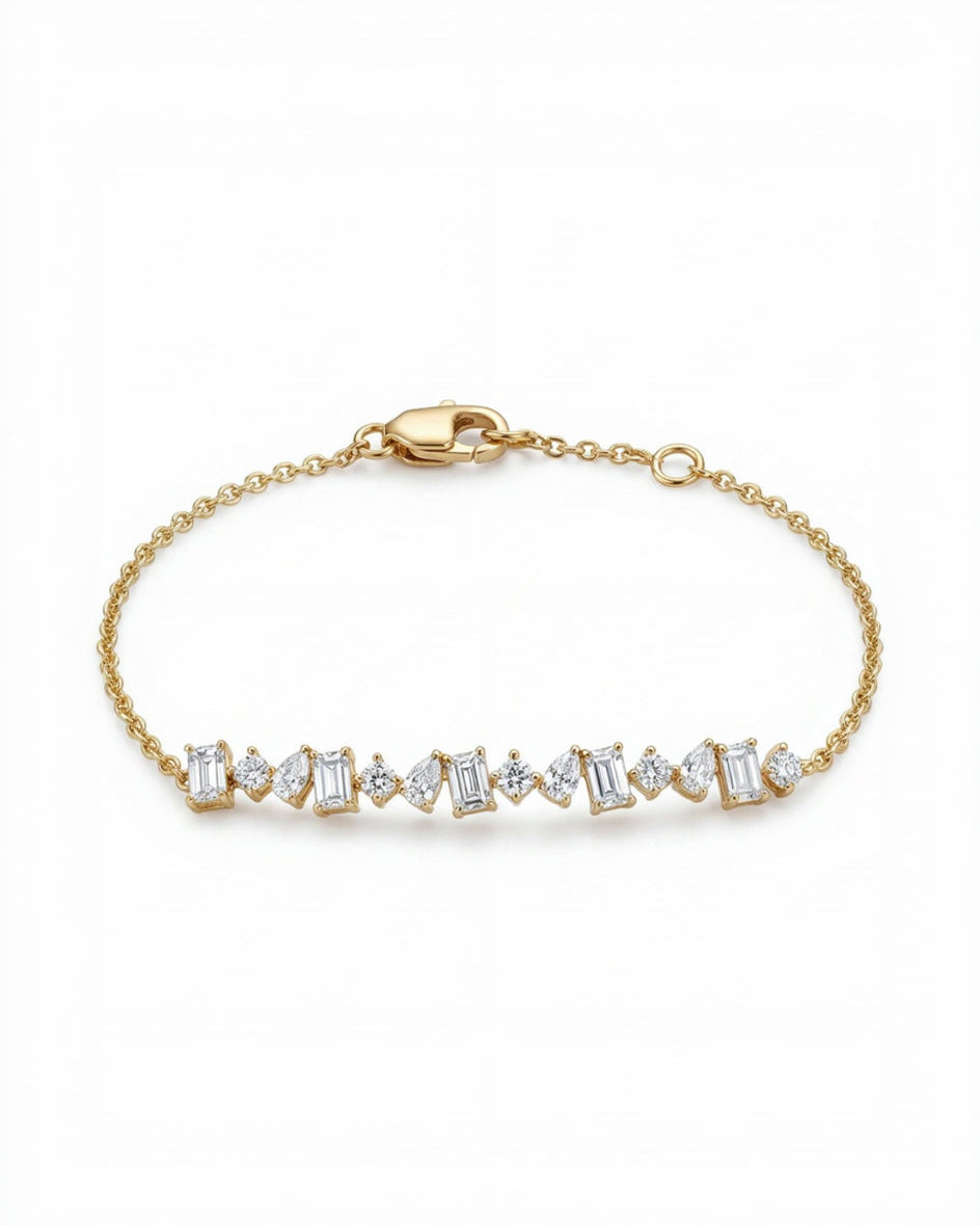 Elegant Constellation Arc Statement Bracelet #color_gold