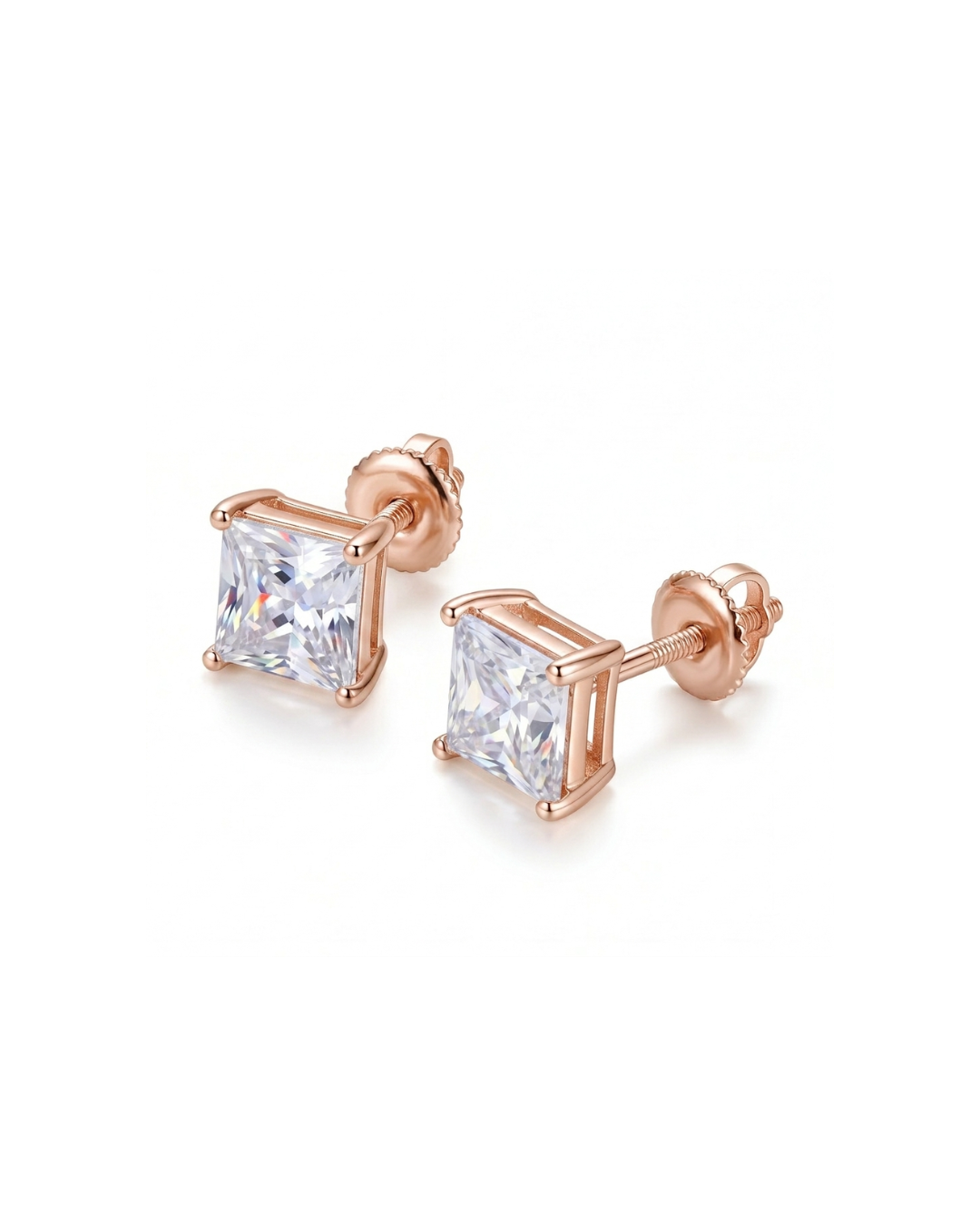 Fitzrovia_Princess_Square_Stud_Earrings #color_rose gold
