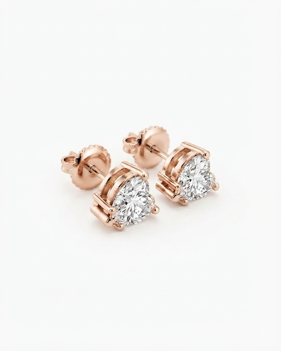 Solitaire earrings for women#color_rose gold