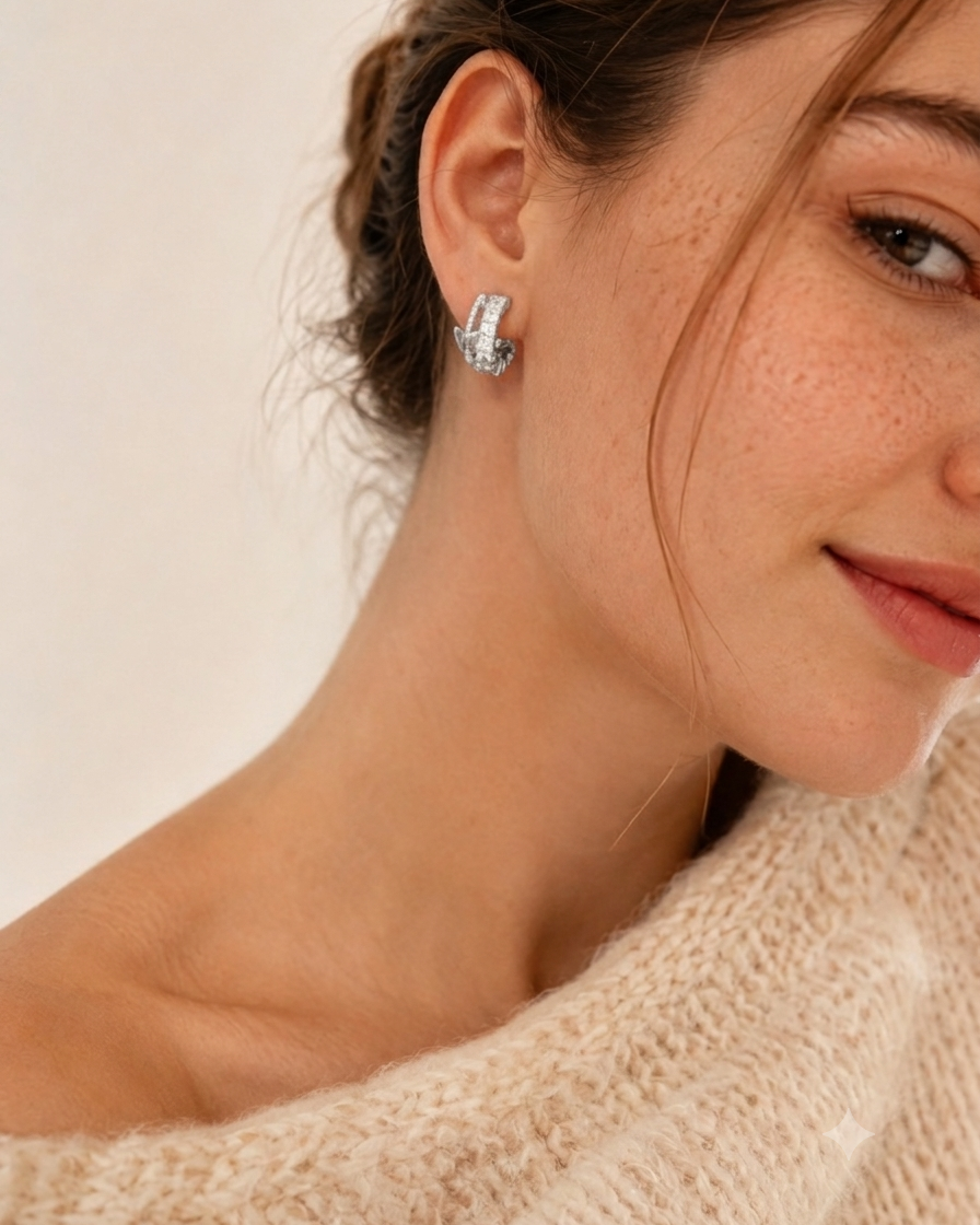 Mariposa Pearl Butterfly Hoop Earrings #color_silver