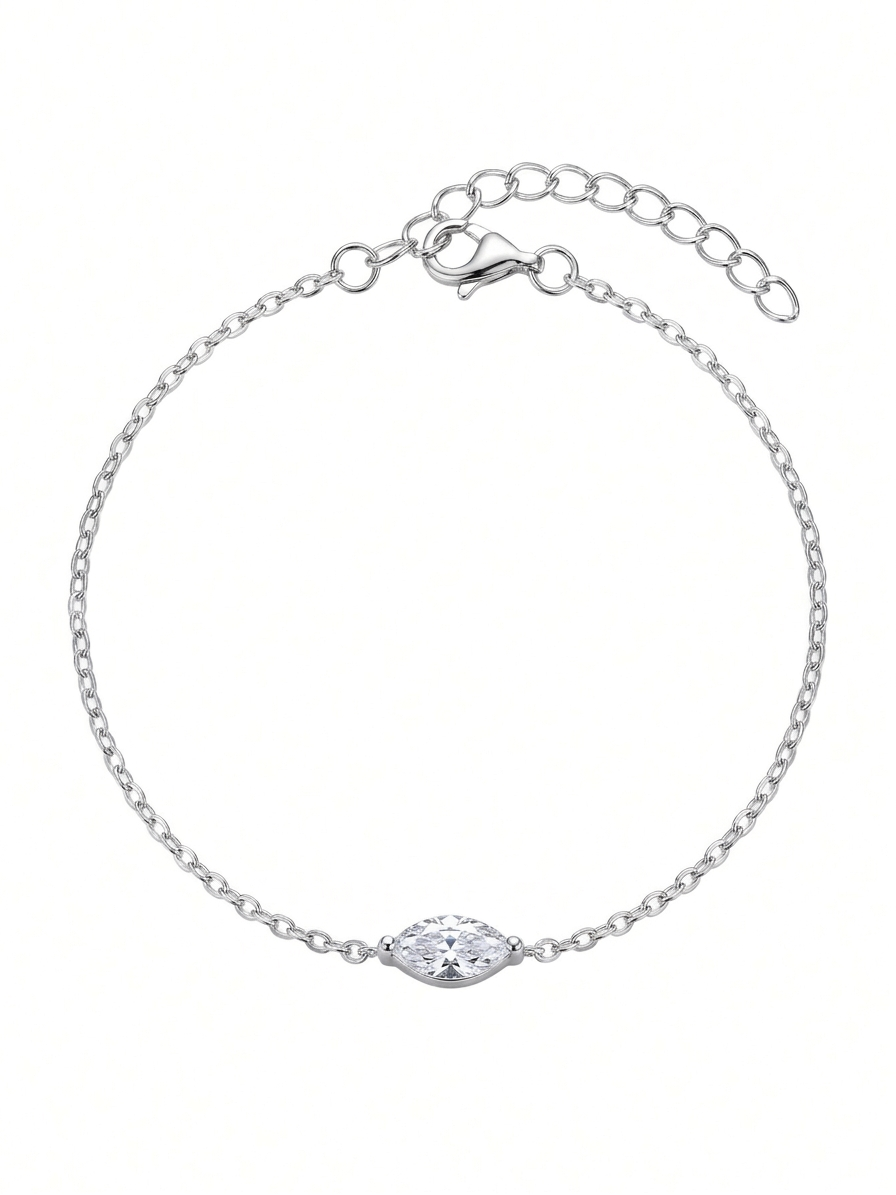 Luna Marquise Crystal Bracelet #color_silver