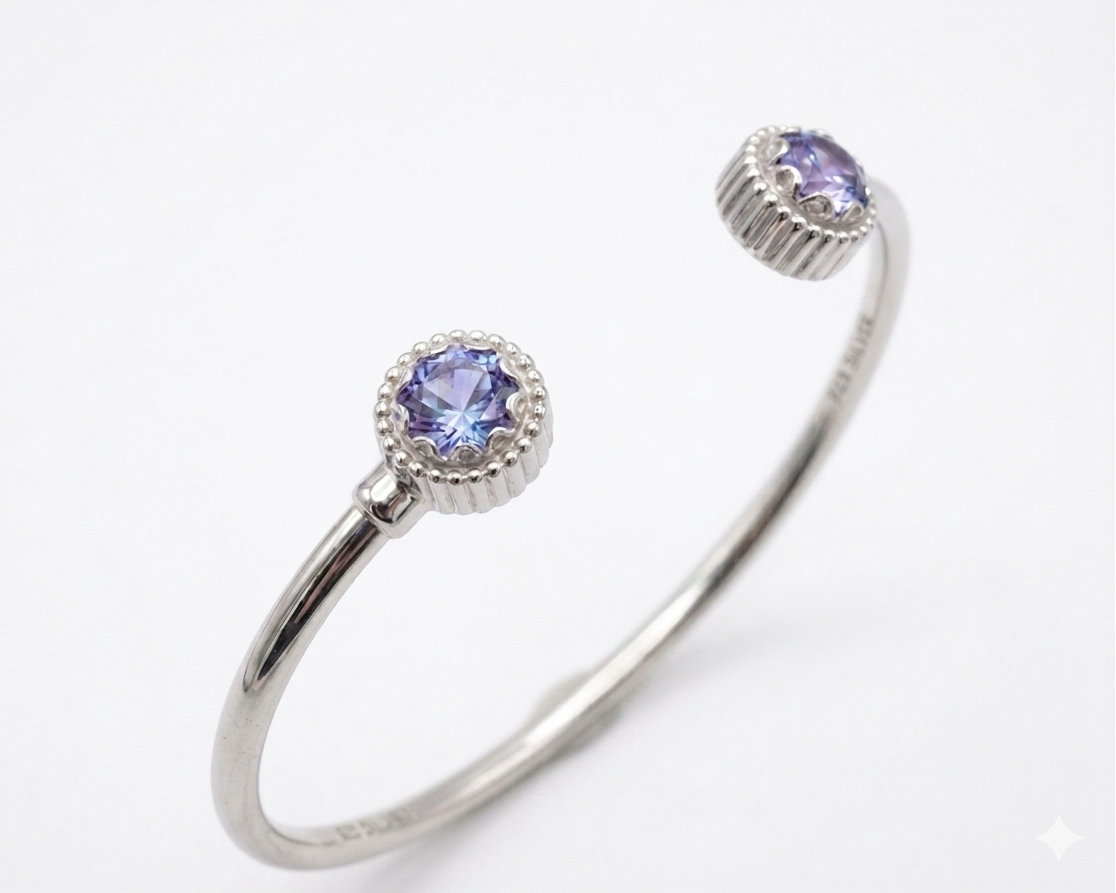 Aurora Halo Crystal Cuff Bracelet #color_silver