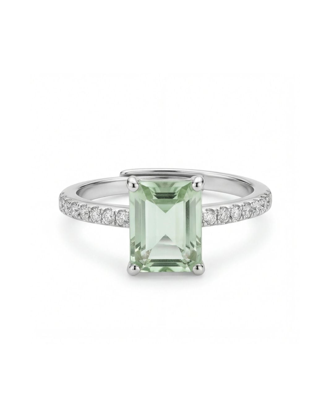 Green Ring for Women #color_silver