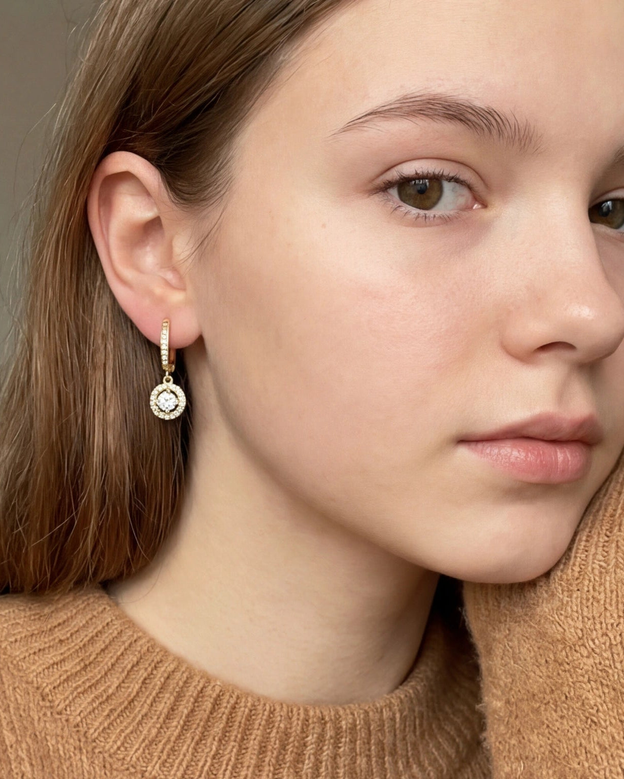 Halo Hoop Earrings for Women #color_gold
